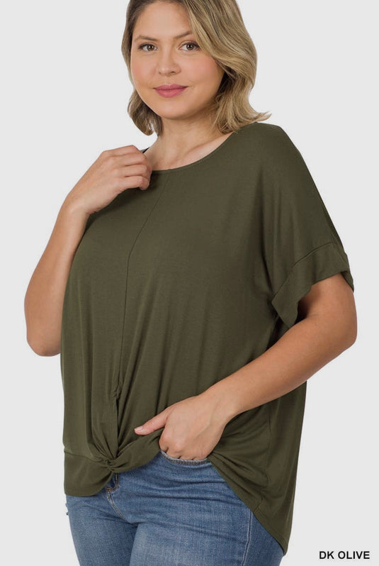 Rayon Span Crepe
Knot-Front Top