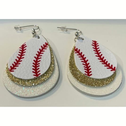 Softball/baseball faux earrings