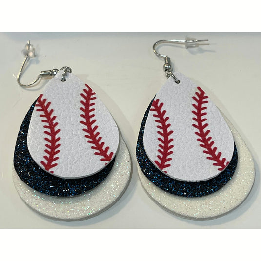 Softball/baseball faux earrings