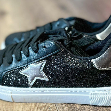 Black Star Glitter Sneakers