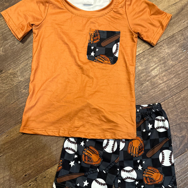Checkered Baseball Summer Short Set