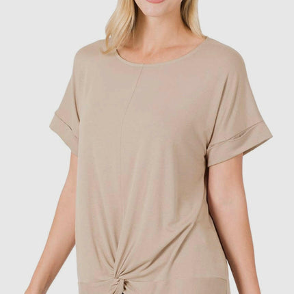 Rayon Span Crepe
Knot-Front Top