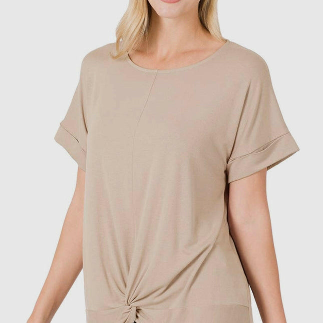 Rayon Span Crepe
Knot-Front Top