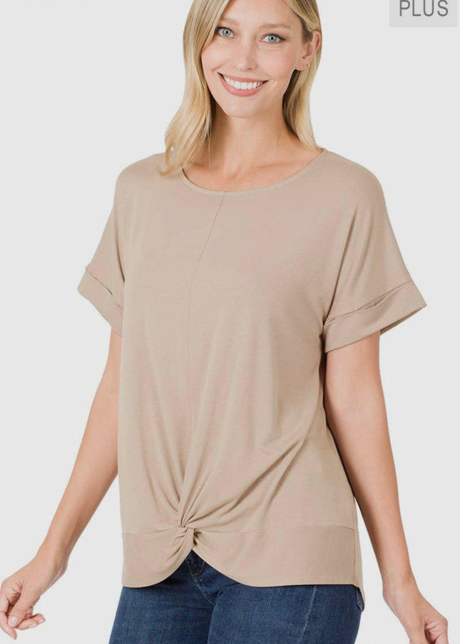 Rayon Span Crepe
Knot-Front Top