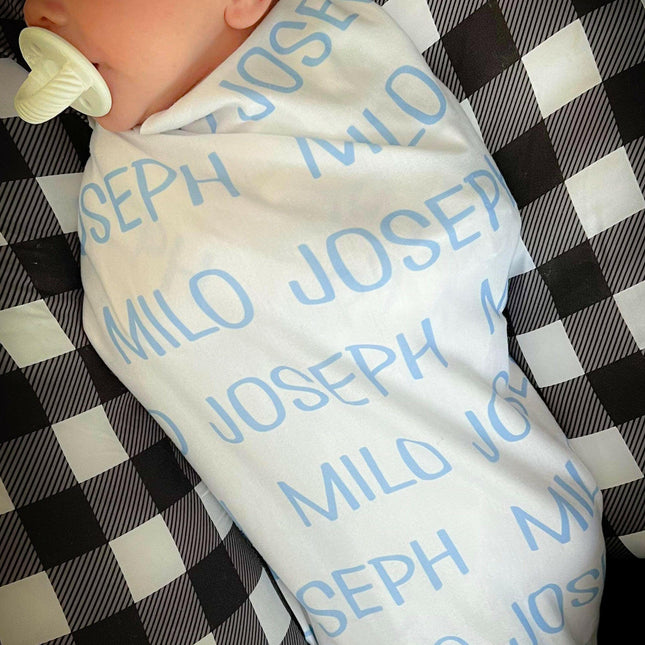 Personalized Colored Name Swaddle Blanket