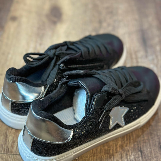 Black Star Glitter Sneakers