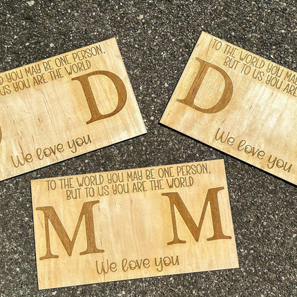 Mom & Dad 6x11 Handprint wood signs