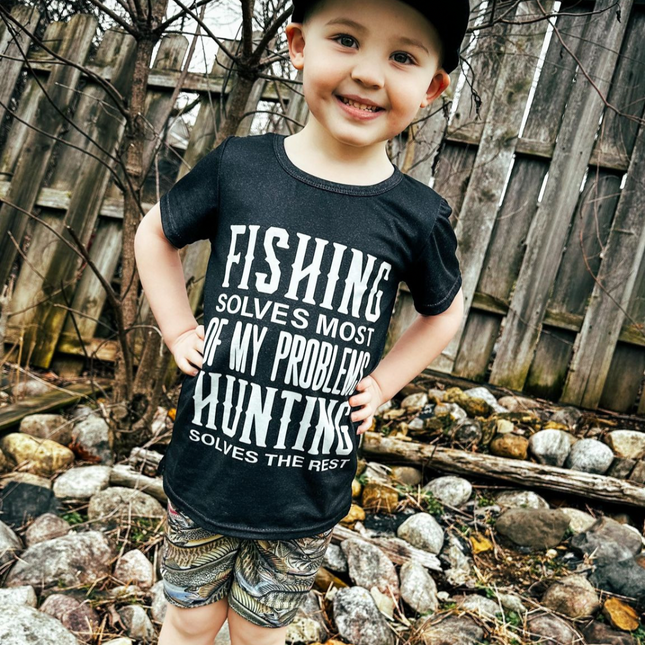 Fishing camo shorts set