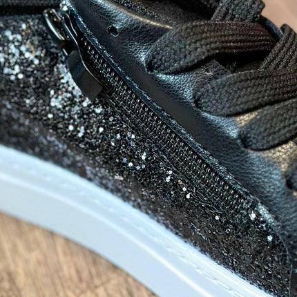 Black Star Glitter Sneakers