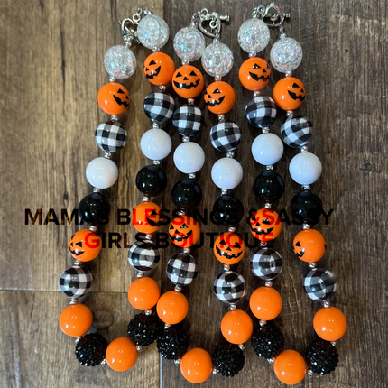 Pumpkin Plaid &Glitz Necklace