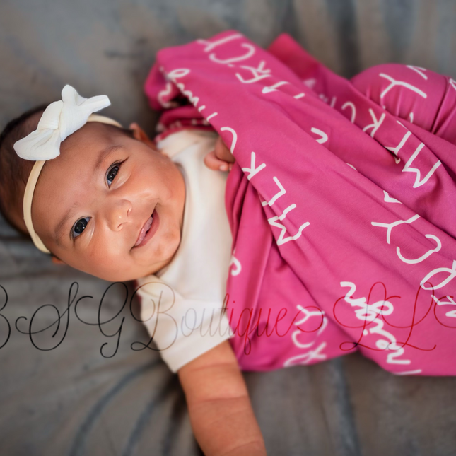 Font Duo Personalized Swaddles