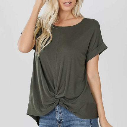 Rayon Span Crepe
Knot-Front Top