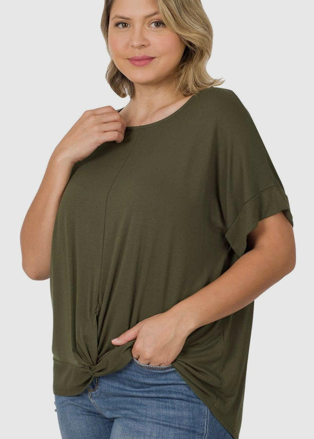 Rayon Span Crepe
Knot-Front Top