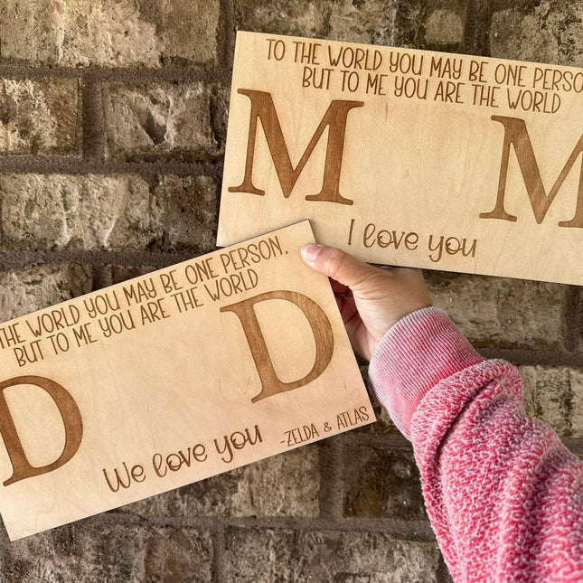 Mom & Dad 6x11 Handprint wood signs