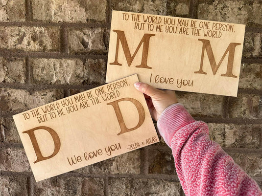 Mom & Dad 6x11 Handprint wood signs
