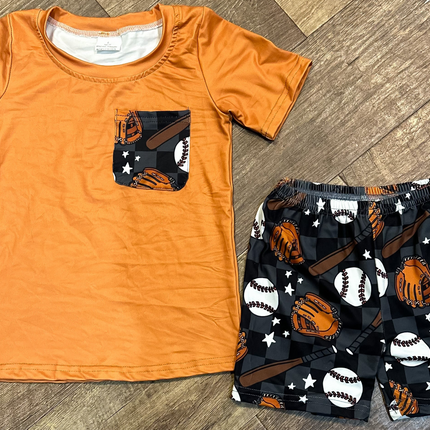 Checkered Baseball Summer Short Set