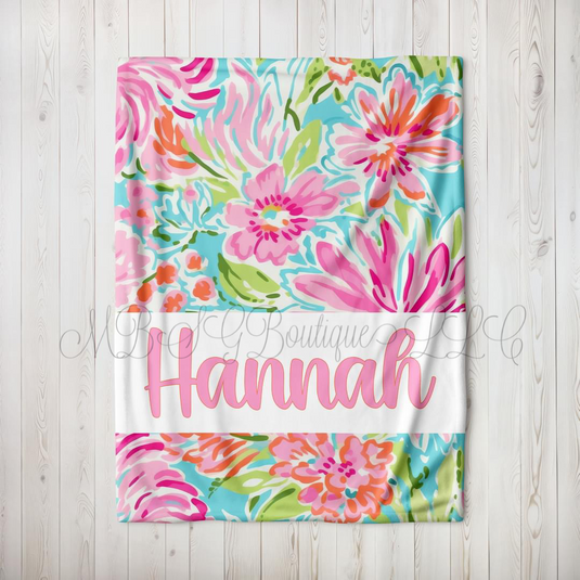 Summer Vibes Personalized Name Blankets