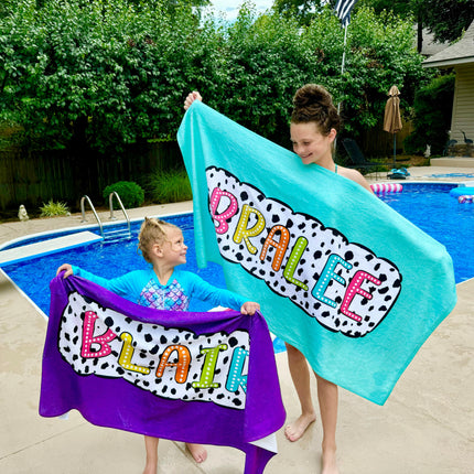 Black & White Spotted Towels