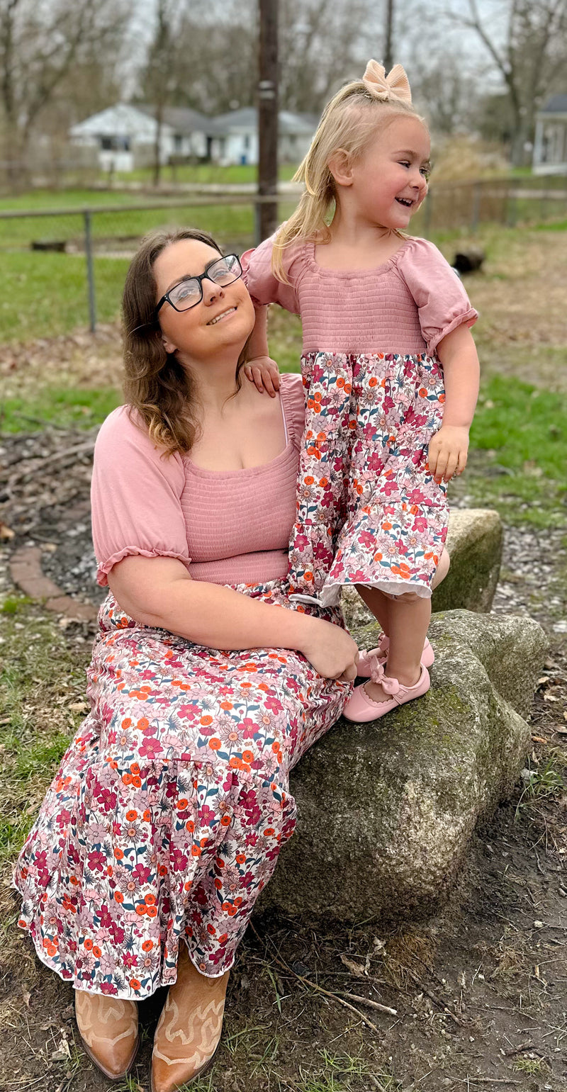 Load image into Gallery viewer, Mauve Spring Mama Mini Dress
