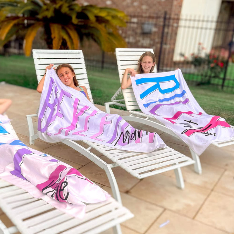 Load image into Gallery viewer, Multi-Color Outline Word Towel
