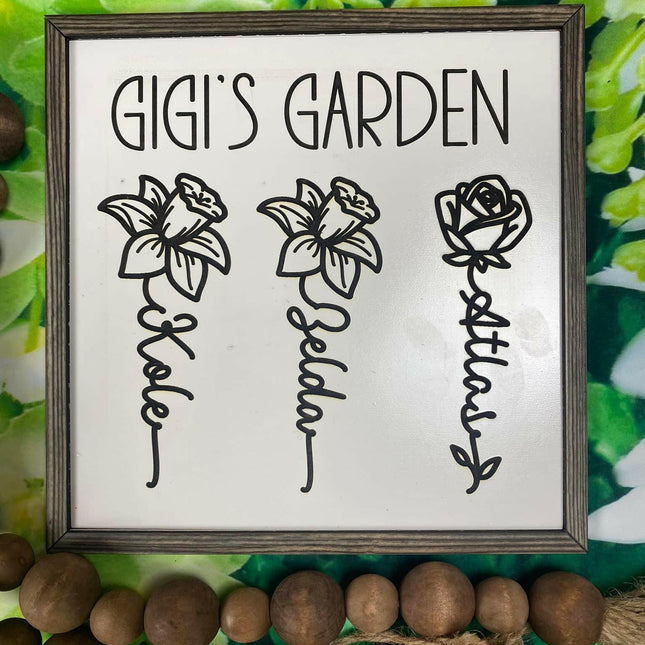 Birth flowers Garden 8x8 sign