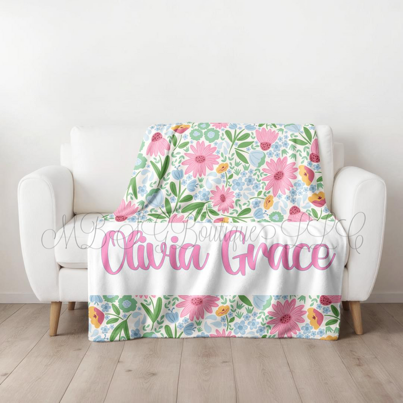 Load image into Gallery viewer, Summer Vibes Personalized Name Blankets
