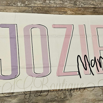 Multi-Color Outline Word Towel