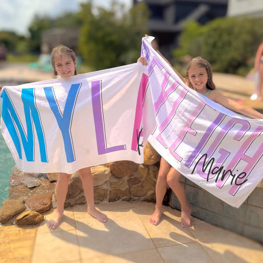 Multi-Color Outline Word Towel
