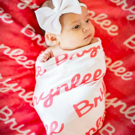 Personalized Colored Name Swaddle Blanket