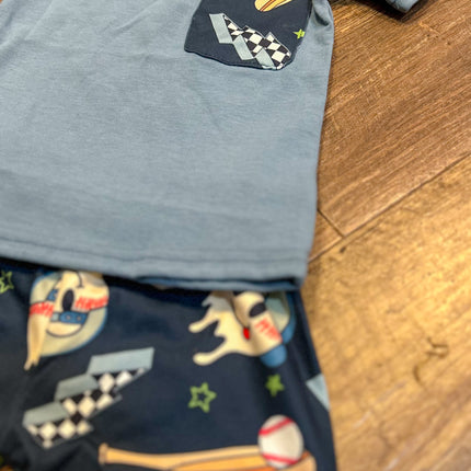 Baseball checkered Summer Short Set