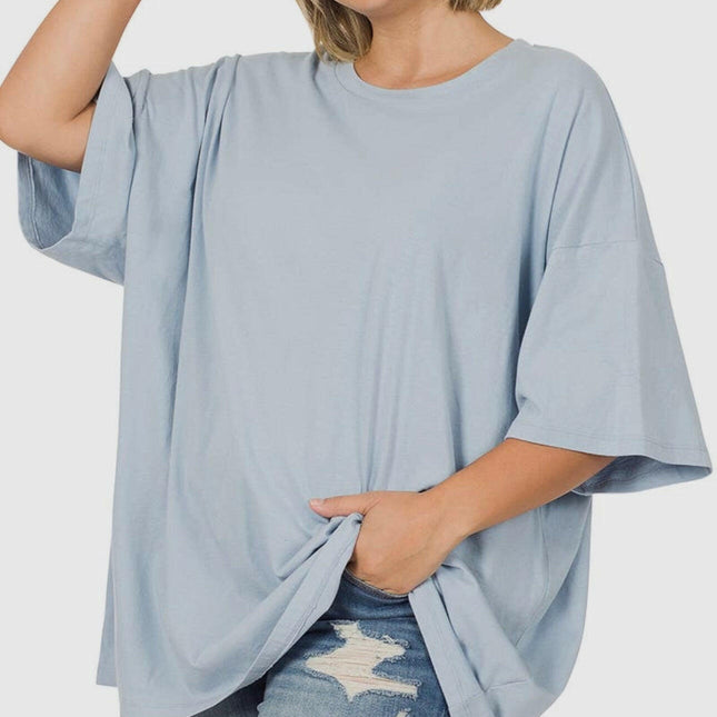 Cotton Drop Shoulder Boyfriend Box Tee