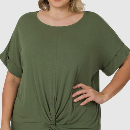 Rayon Span Crepe
Knot-Front Top