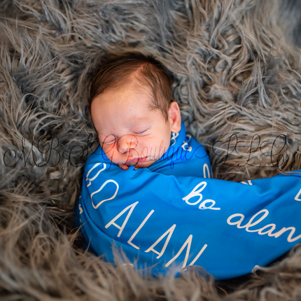 Two Fonts Personalized Swaddles