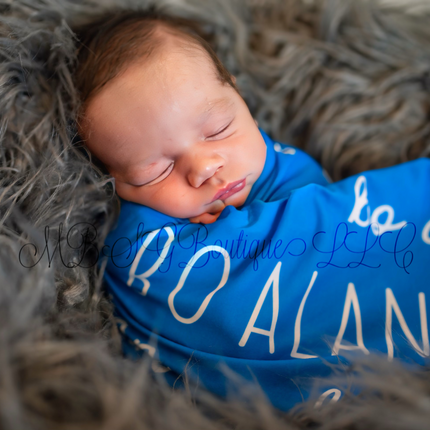 Two Fonts Personalized Swaddles