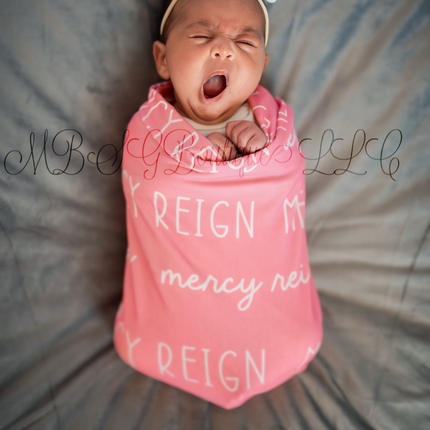 Two Fonts Personalized Swaddles