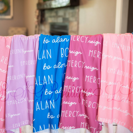 Two Fonts Personalized Swaddles