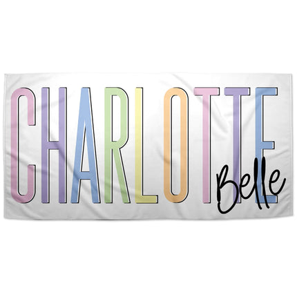 Multi-Color Outline Word Towel