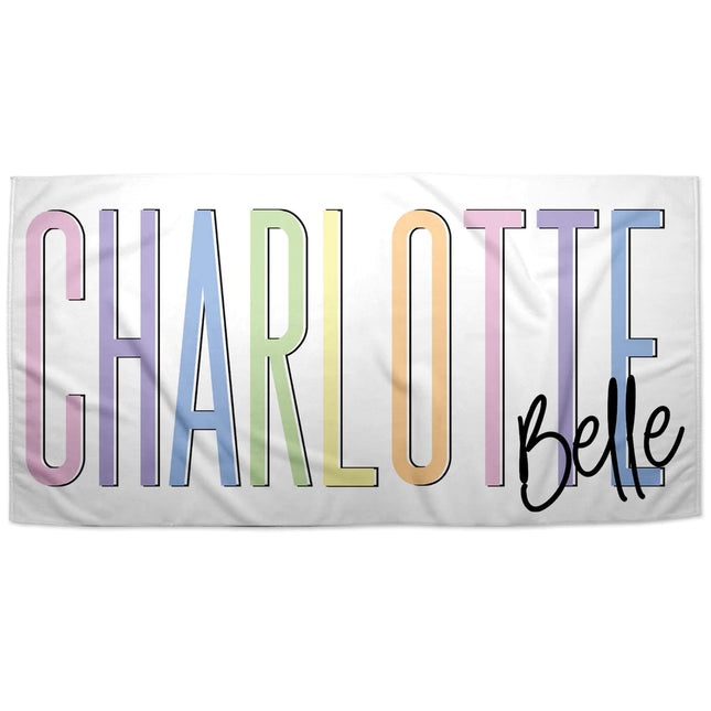 Multi-Color Outline Word Towel