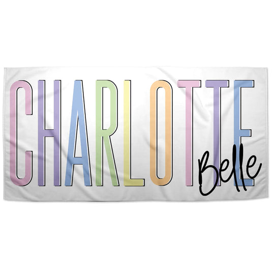 Multi-Color Outline Word Towel