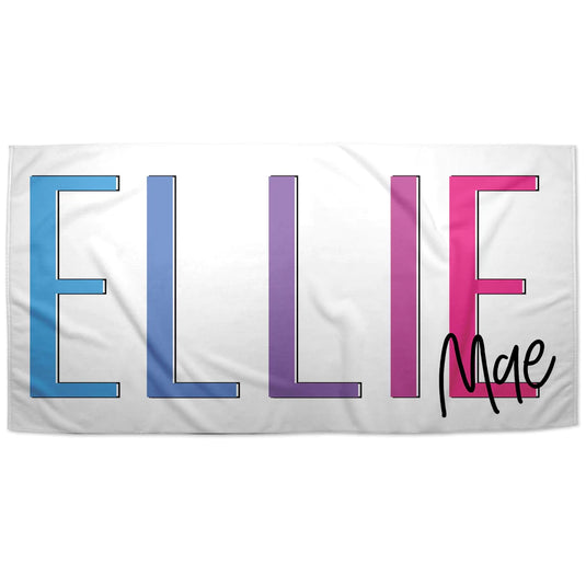 Multi-Color Outline Word Towel