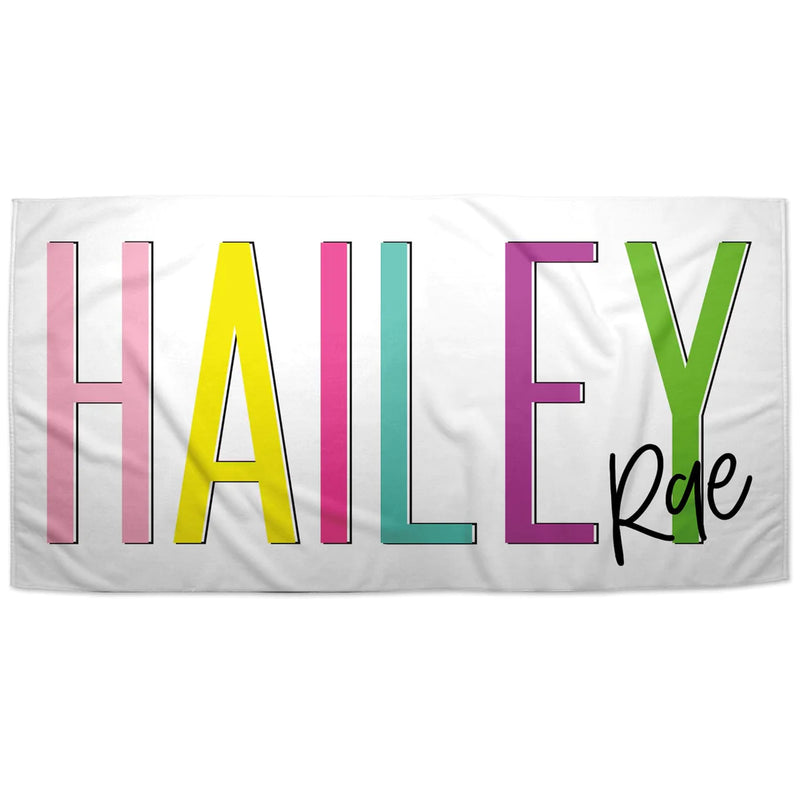 Load image into Gallery viewer, Multi-Color Outline Word Towel
