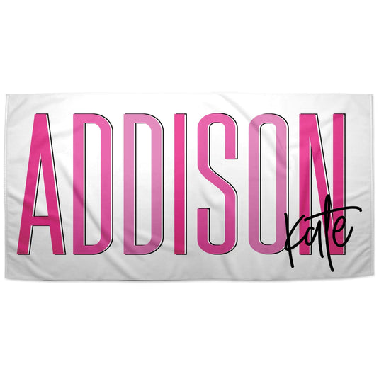 Multi-Color Outline Word Towel
