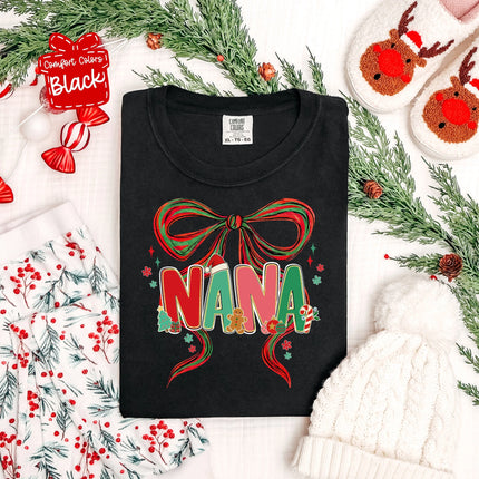 Coquette Christmas Bow Mama Tshirt