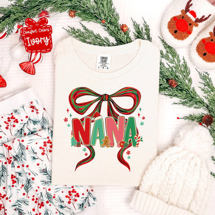 Coquette Christmas Bow Mama Tshirt