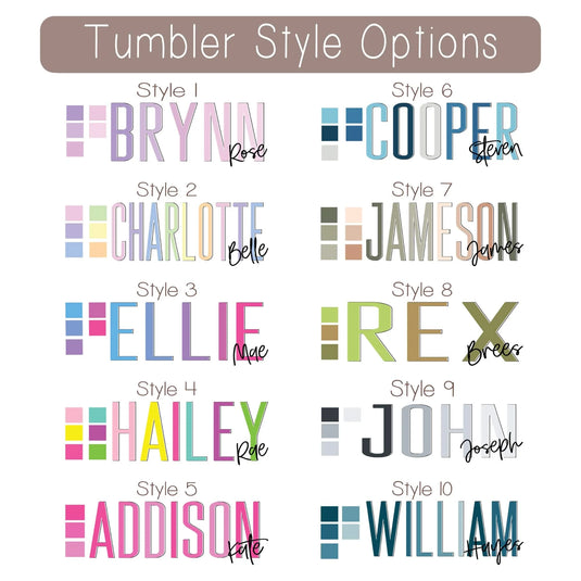Personalized Name Tumblers & Grow with you Tumblers