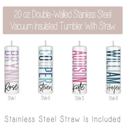 Personalized Name Tumblers & Grow with you Tumblers