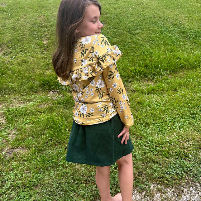 Mustard Floral Ruffle set
