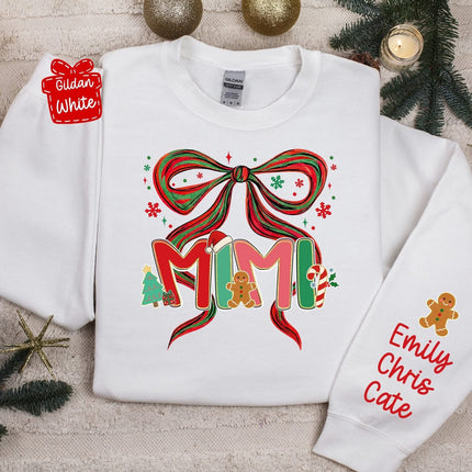 Coquette Christmas Bow With Title Personalized SweatShirt