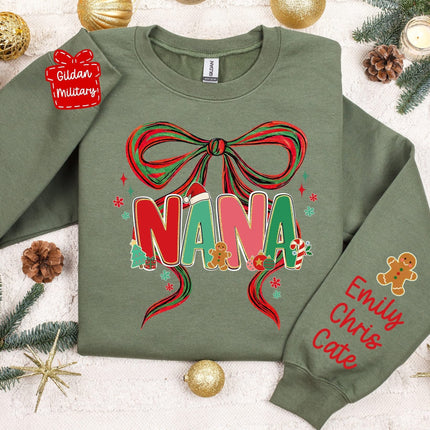 Coquette Christmas Bow With Title Personalized SweatShirt