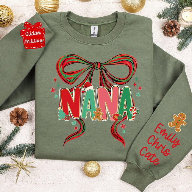 Coquette Christmas Bow With Title Personalized SweatShirt